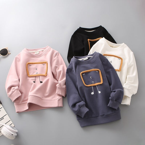 YorkZaler Boys Sweatshirt Fall Kids Cartoon Long Sleeve Hoodies White Basic Tops 2019 New Autumn Children Pullover Tracksuit
