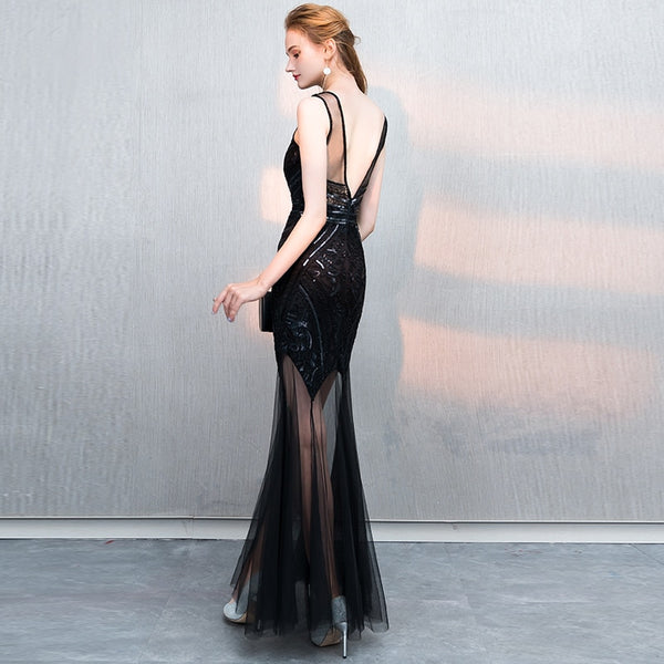 Vestido De Festa Mermaid Evening Dress High Quality Black Evening Dresses Long Dress Robe De Soiree 2019 Evening Dress Elegant
