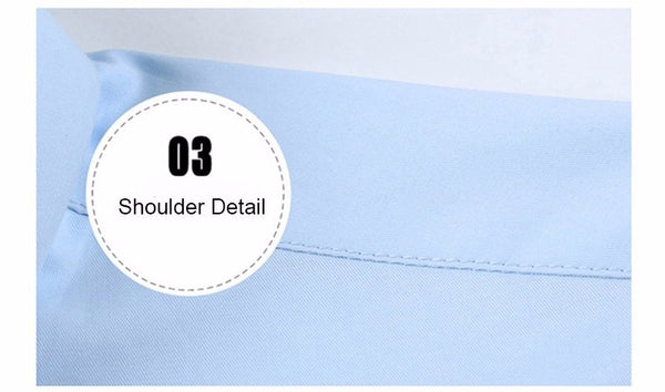 Men Cotton Casual Business Shirt Long Sleeve Solid Color