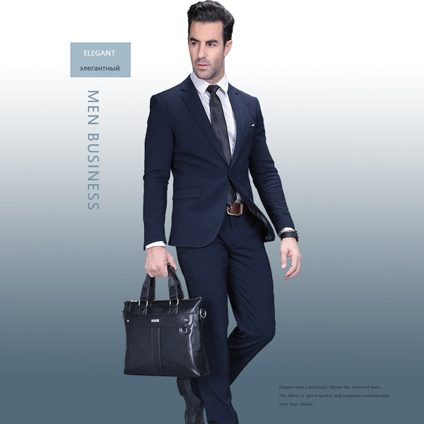 Men Casual Briefcase Business Shoulder Bag Leather