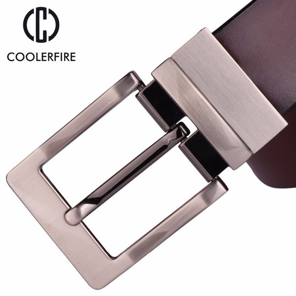 COOLERFIRE 2018 Fashion Men genuine leather belts high quality vintage style male strap classic jeans belts for men 058