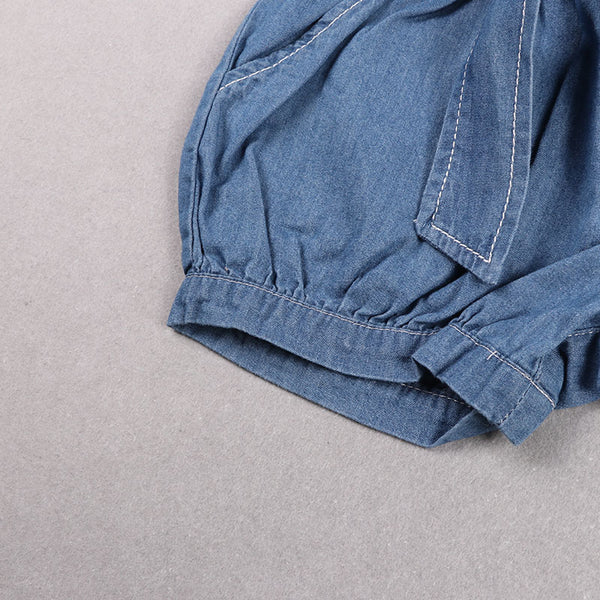 Girls short with belt jeans short baby 100% cotton soft summer pants baby kids pants cute family matching shorts mom & daughter